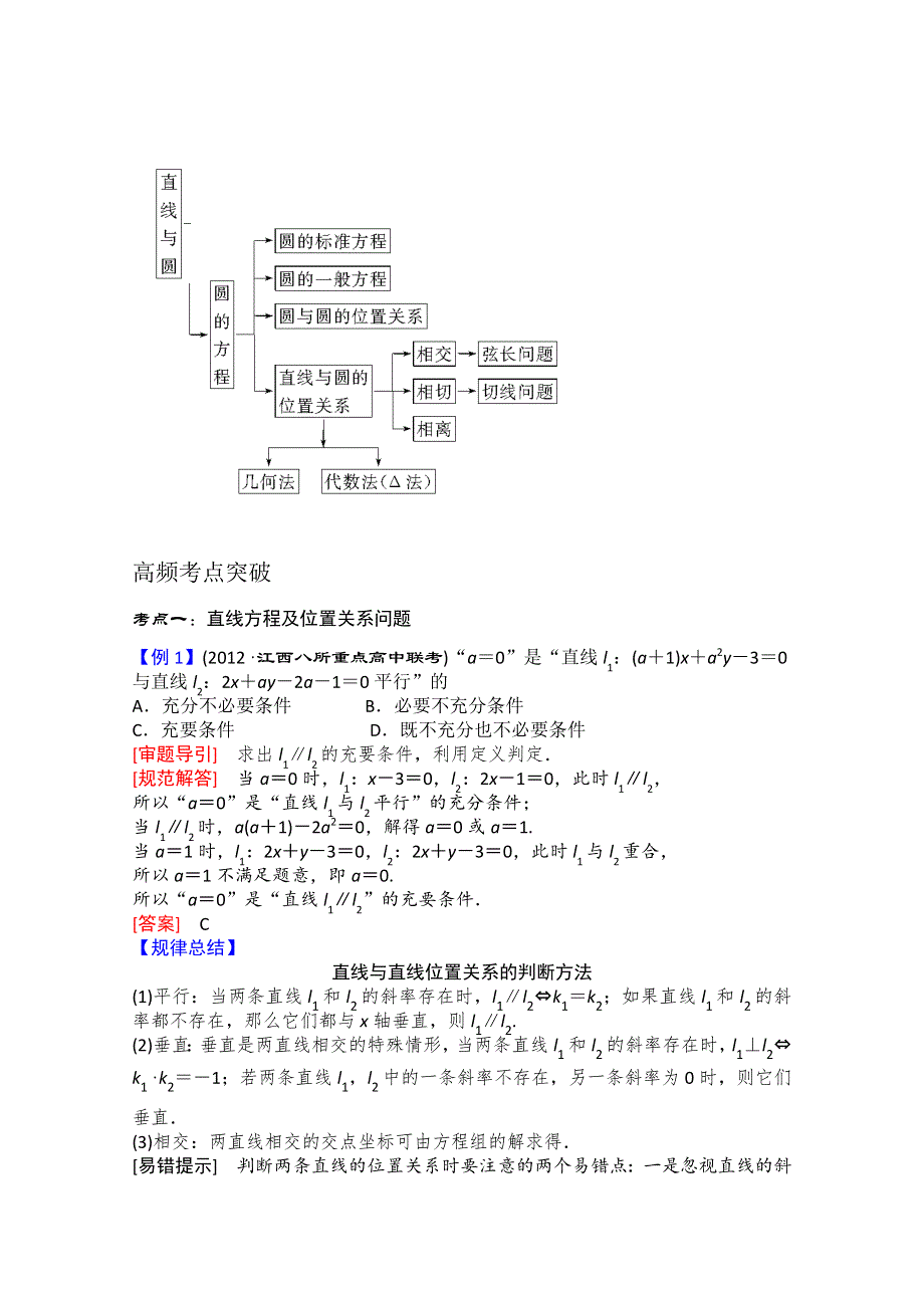 2013届高三数学二轮复习教案 专题五 第1讲 直线与圆.doc_第2页