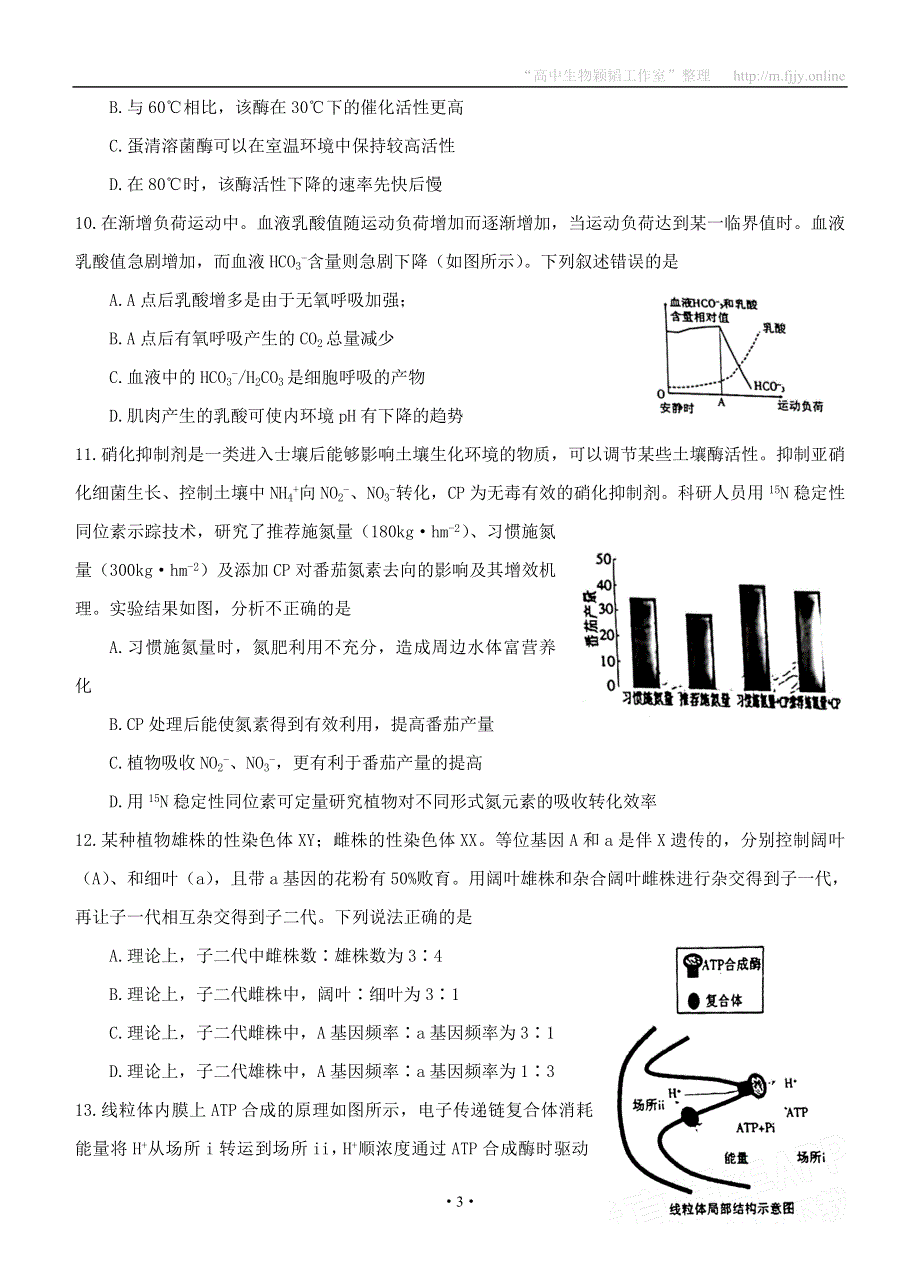 《名校》福州市2022年3月高中毕业班质量检测试卷及答案（生物学） WORD版含答案.doc_第3页