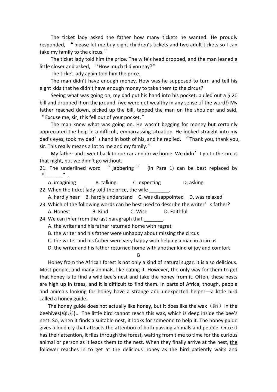 云南省腾冲县第四中学2014-2015学年高二下学期期中考试英语试题 WORD版缺答案.doc_第3页