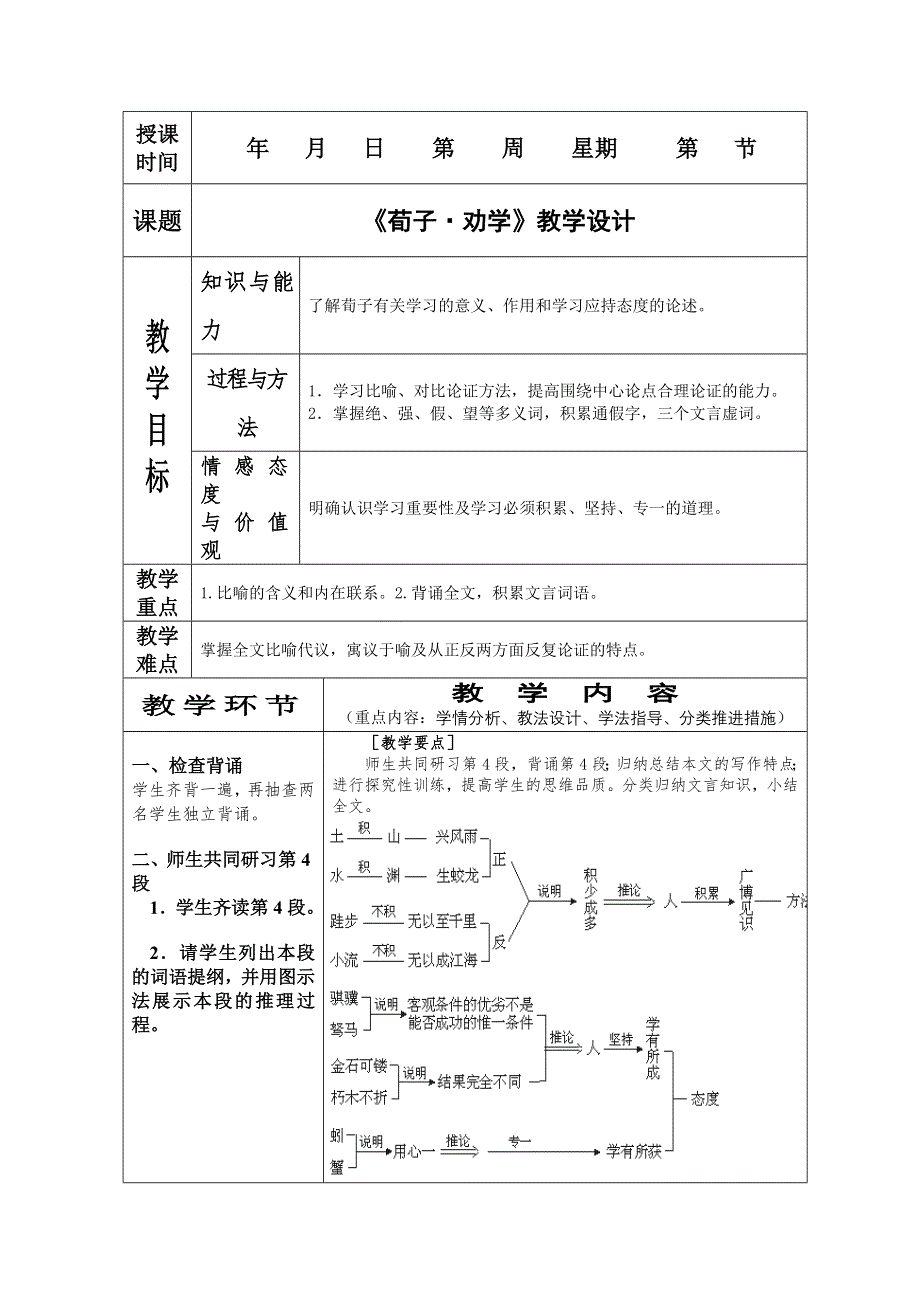 2011年高二语文教案：3.9《劝学》（北京版必修5）.doc_第1页