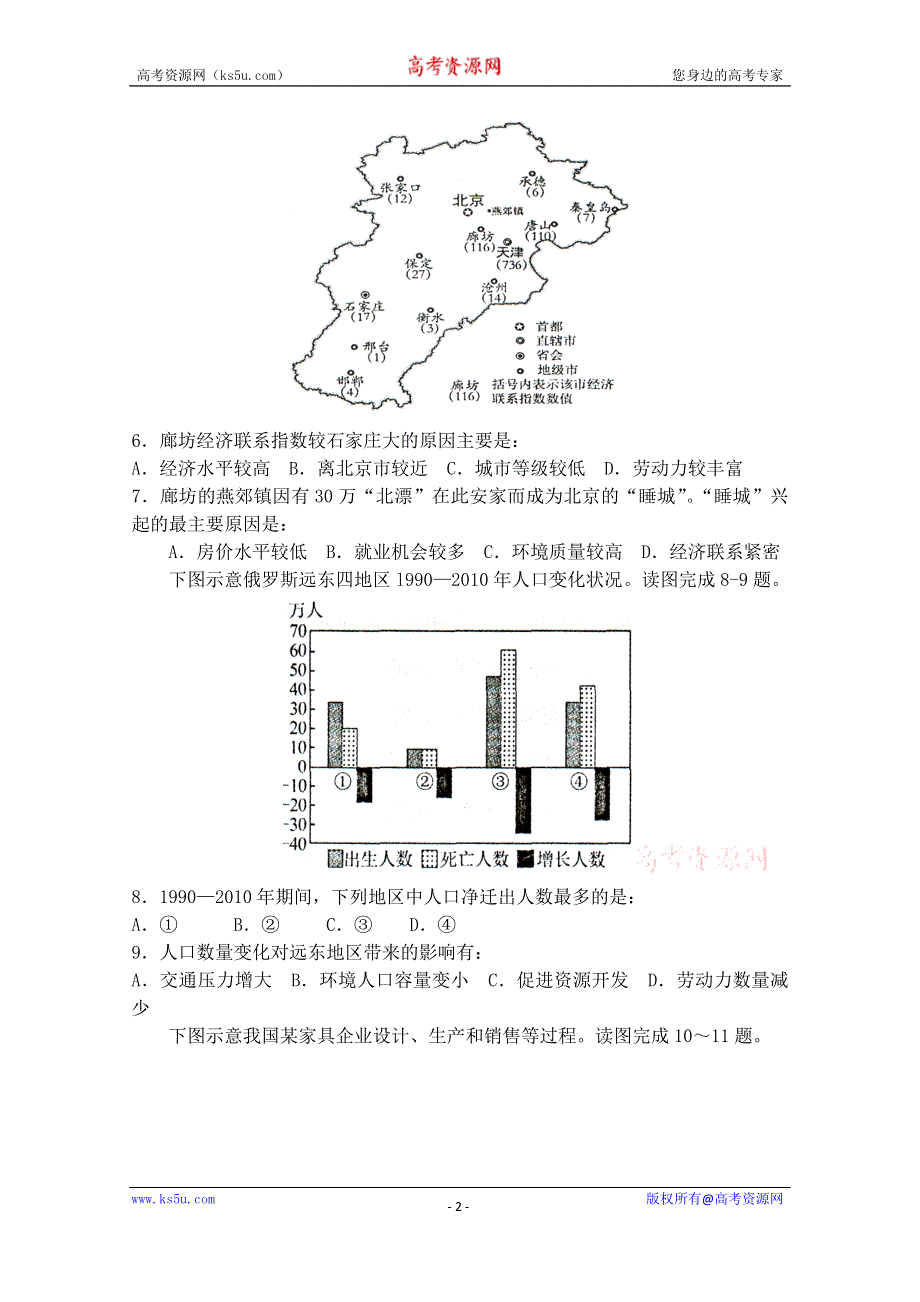 《名校》西藏拉萨中学2015届高三第八次月考地理试题 WORD版含答案.doc_第2页