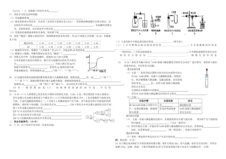 九年级化学下册 第十单元 酸和碱单元综合测试题（新版）新人教版.doc_第2页