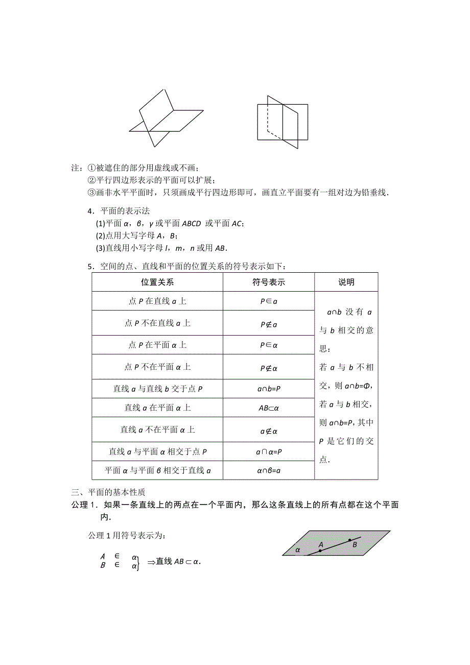 《名校推荐》江苏省丹阳高级中学高一数学苏教版必修2第1章《立体几何初步》教案：1.2.1 平面的基本性质（1） .doc_第2页