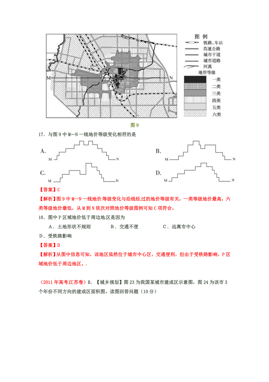 2011年高考真题解析地理分项版19城乡规划.doc_第3页