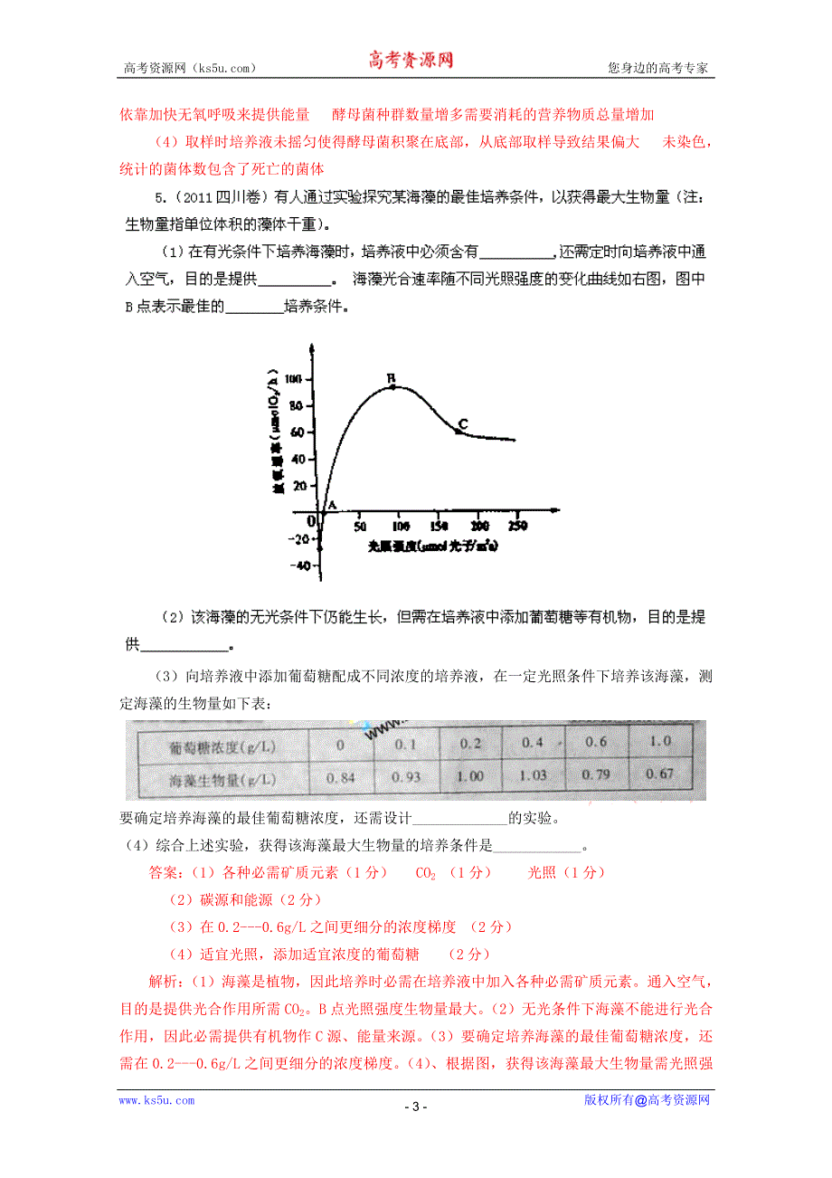 2011年高考真题解析生物分项版17微生物及发酵工程.doc_第3页