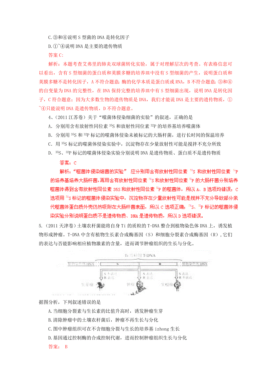 2011年高考真题解析生物分项版6遗传的分子基础.doc_第2页