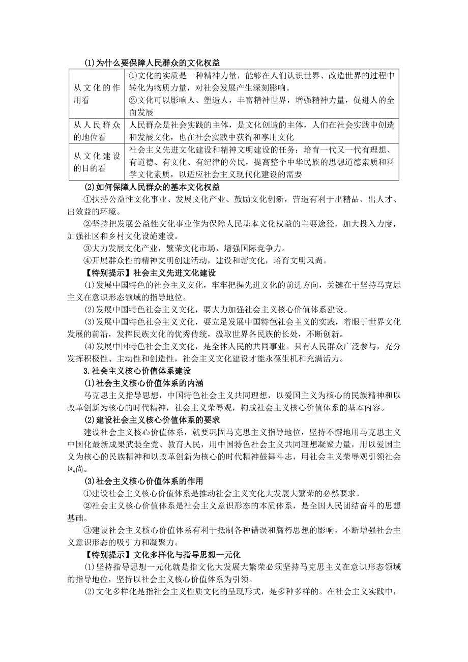 2011年高考政治二轮复习核心资料：第十二单元 发展中国特色社会主义文化.doc_第2页