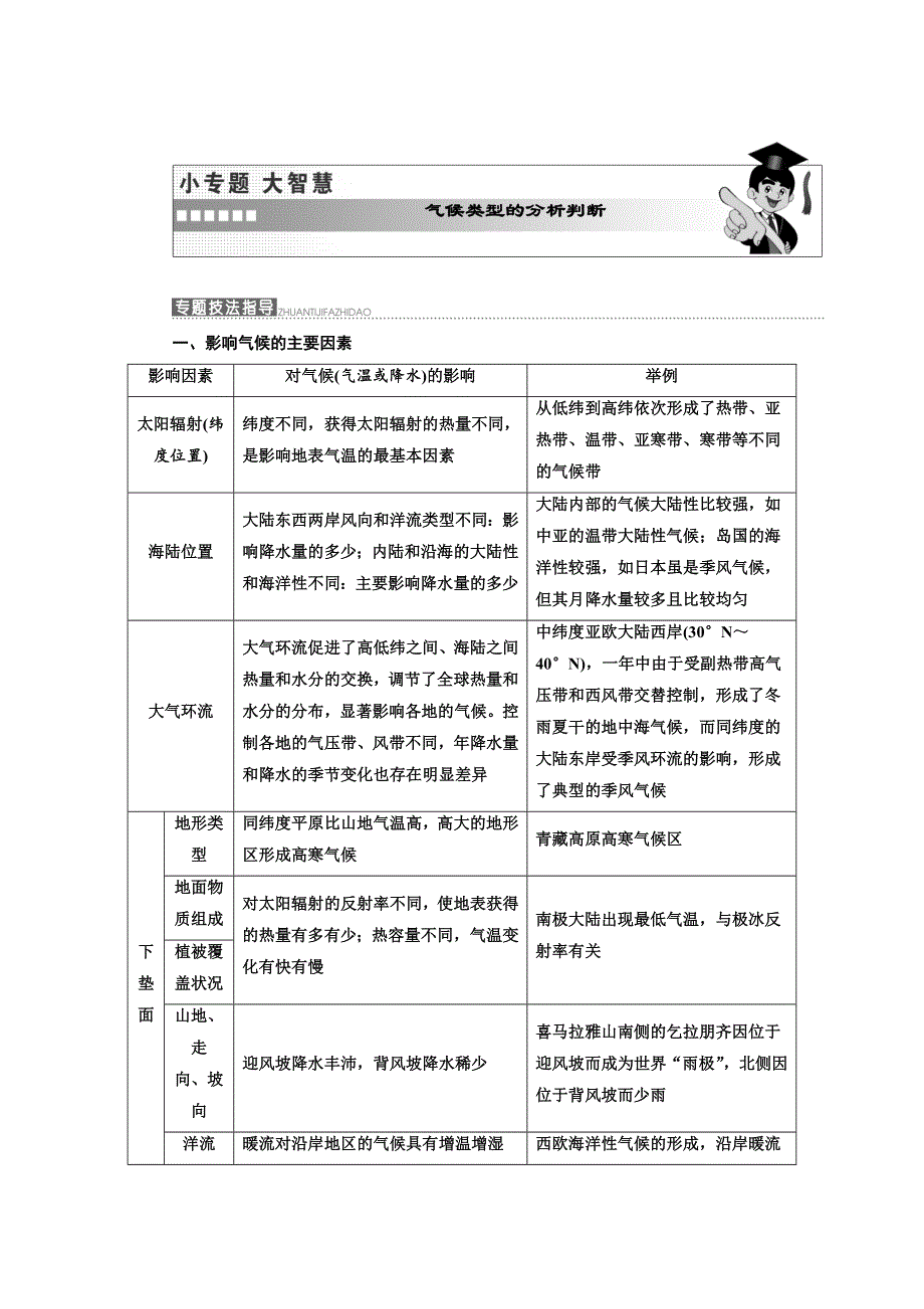 《三维设计》2017-2018学年高中地理湘教版必修1教学案：第二章 小专题大智慧 气候类型的分析判断 WORD版含答案.doc_第1页