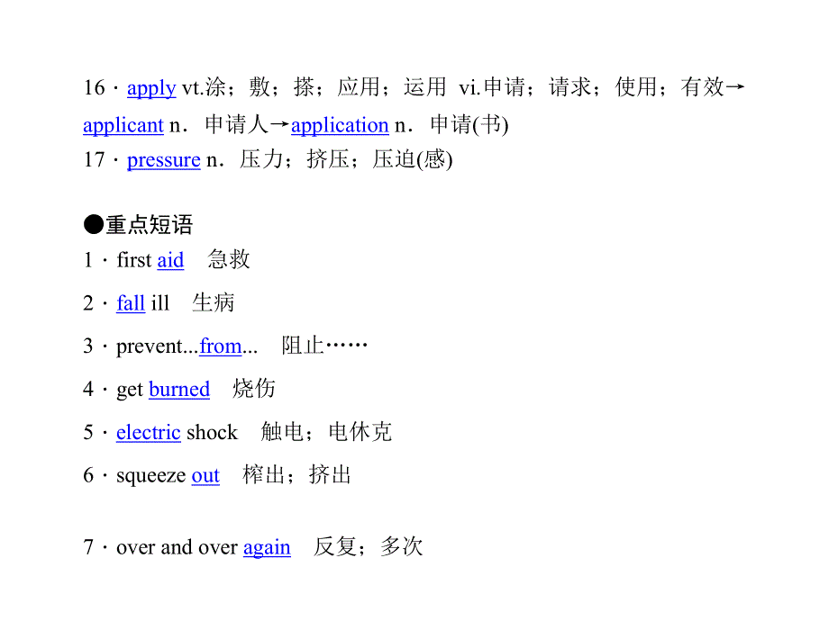 2011年高考英语（人教版）要点梳理 重点突破：必修5 UNIT 5　FIRST AID.doc_第3页