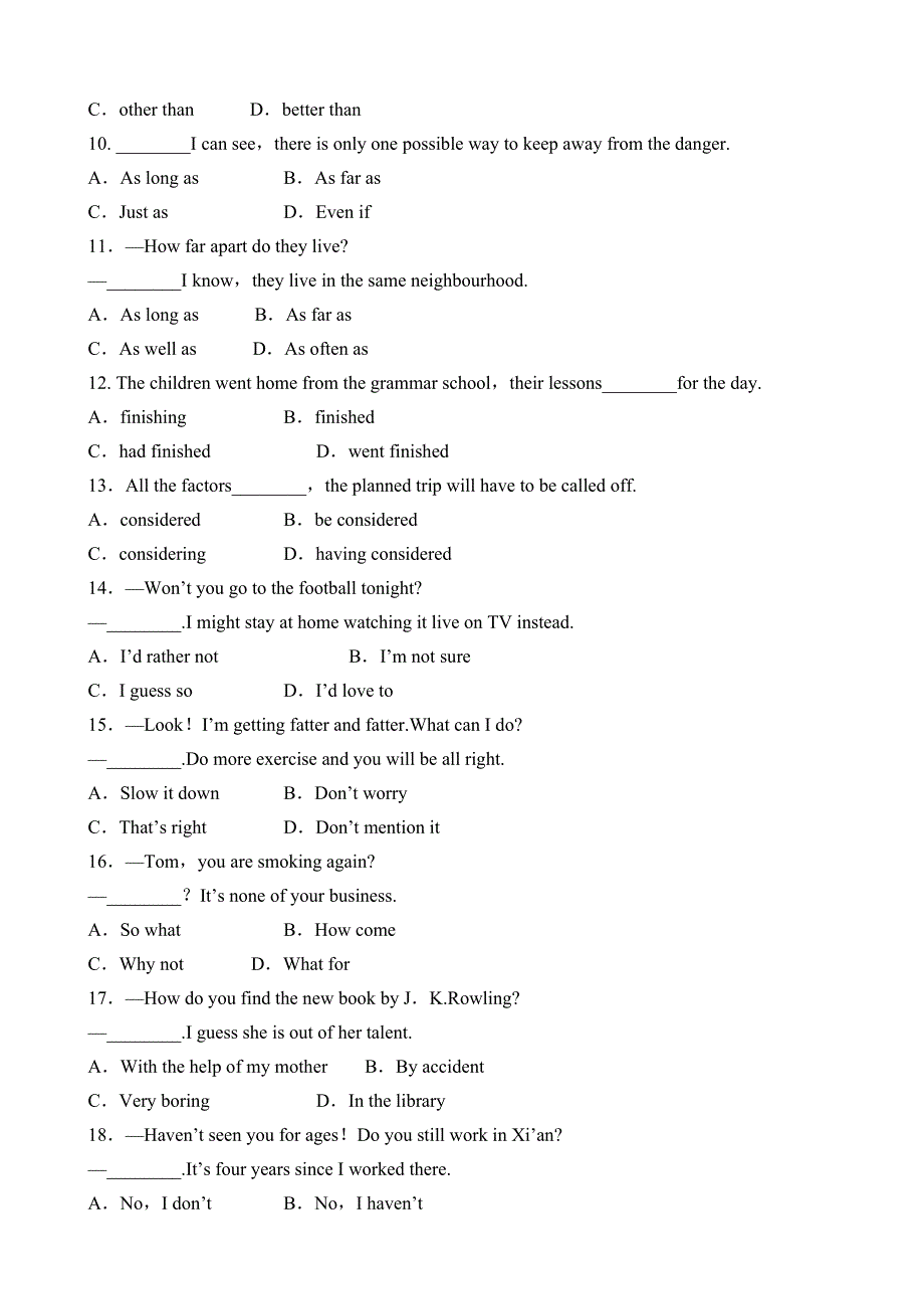 2013届高三英语单元测试15UNIT 5 CANADA—“THE TRUE NORTH”（新人教版必修3）.doc_第2页