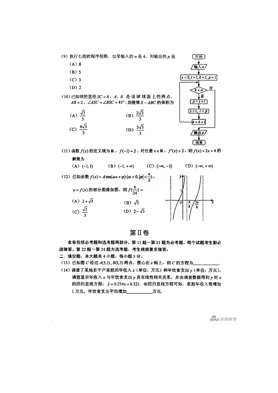 2011年高考试题——数学文（辽宁卷）速递版及答案.doc_第2页