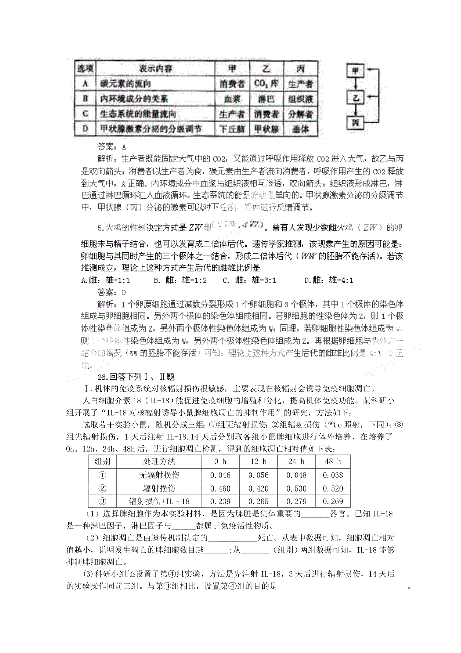 2011年高考试题——生物（福建卷）解析版.doc_第2页