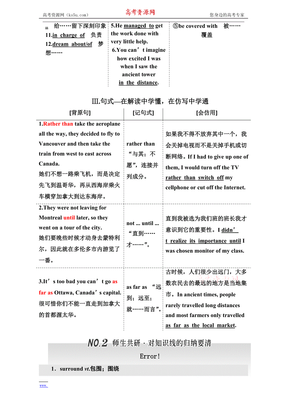 《三维设计》2017届高三英语（人教版新课标）一轮复习导学案必修三 UNIT 5　CANADA — “THE TRUE NORTH ” WORD版含答案.doc_第3页