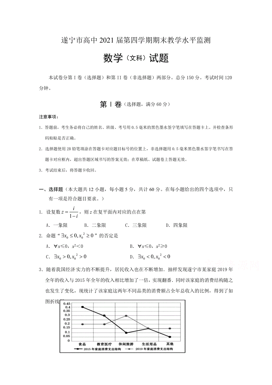 四川省射洪中学2019-2020学年高二下学期期末考试数学（文）试题 WORD版含答案.doc_第1页