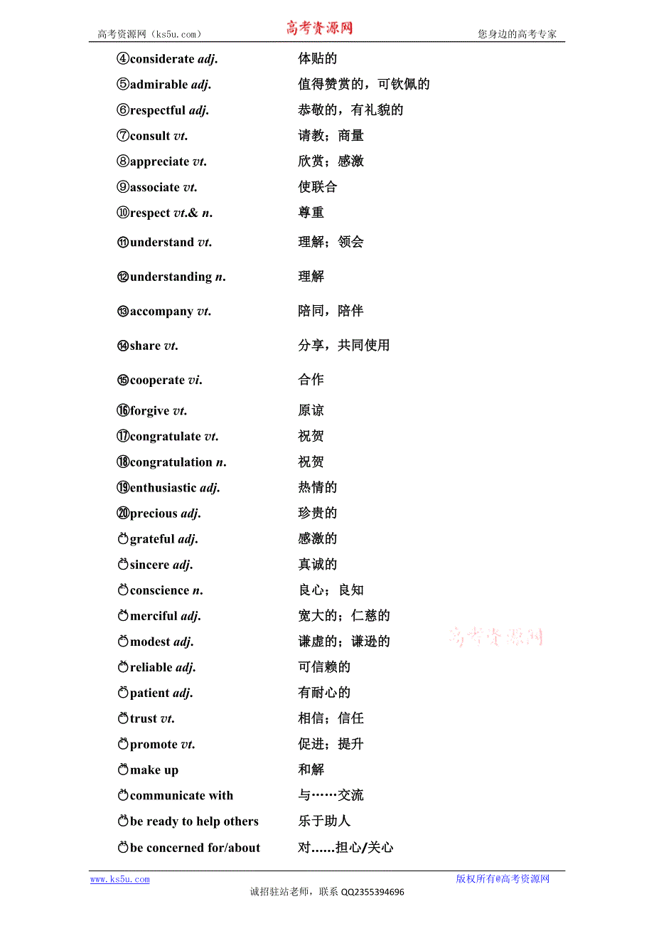 《三维设计》2017届高三英语（人教版新课标）一轮复习话题晨背日积月累增分无形话题二 家庭、朋友和周围的人 WORD版含解析.doc_第3页