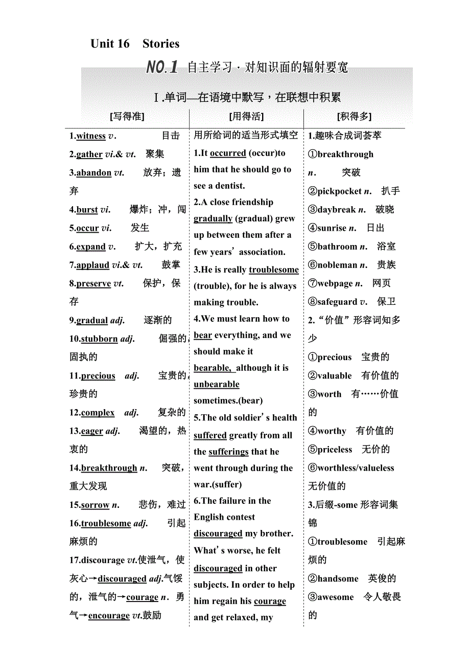 《三维设计》2017届高三英语（北师大版）一轮复习教师用书 选修六：UNIT 16STORIES .doc_第1页