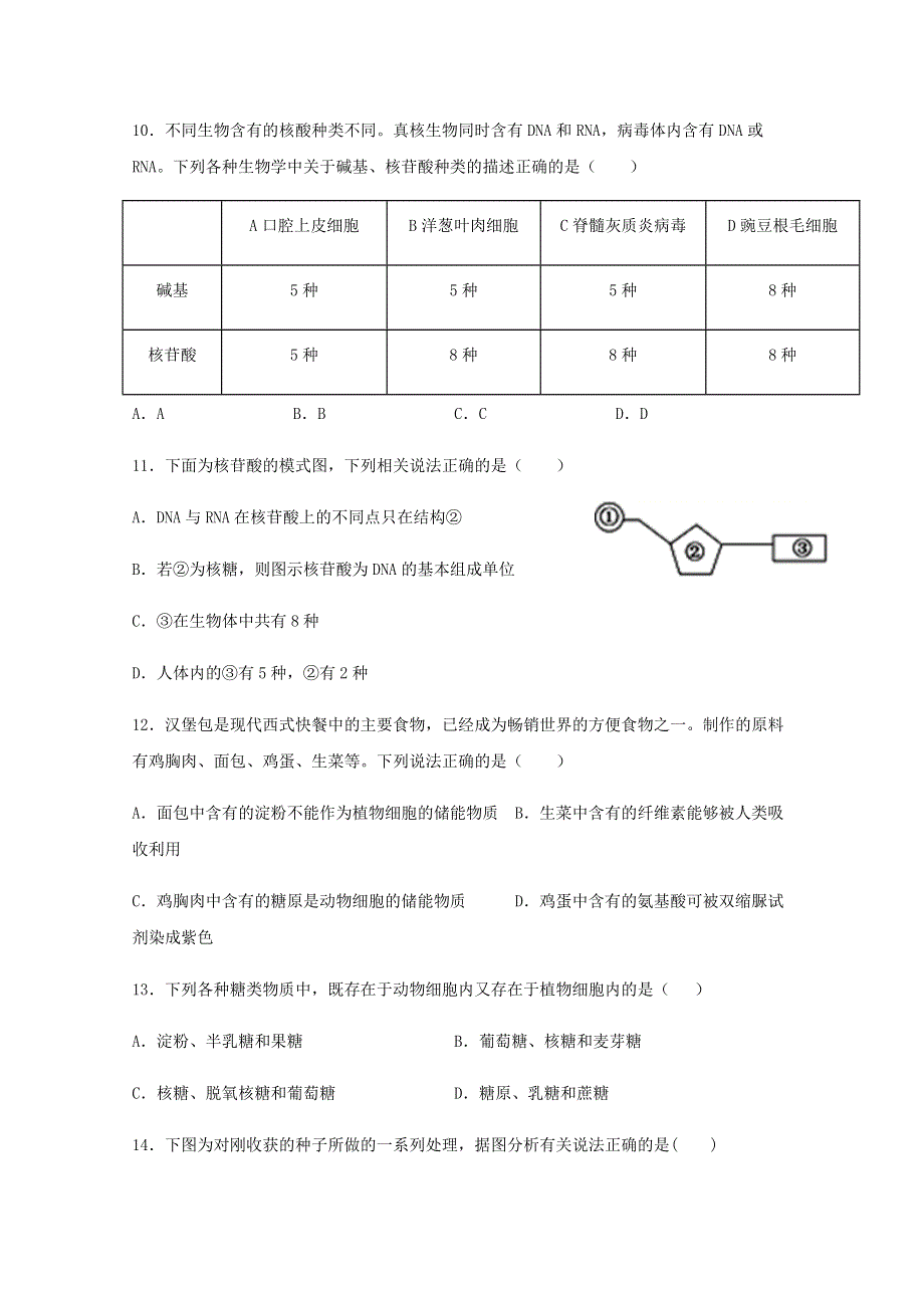 四川省宜宾市第四中学2020-2021学年高一生物上学期第二次月考试题.doc_第3页