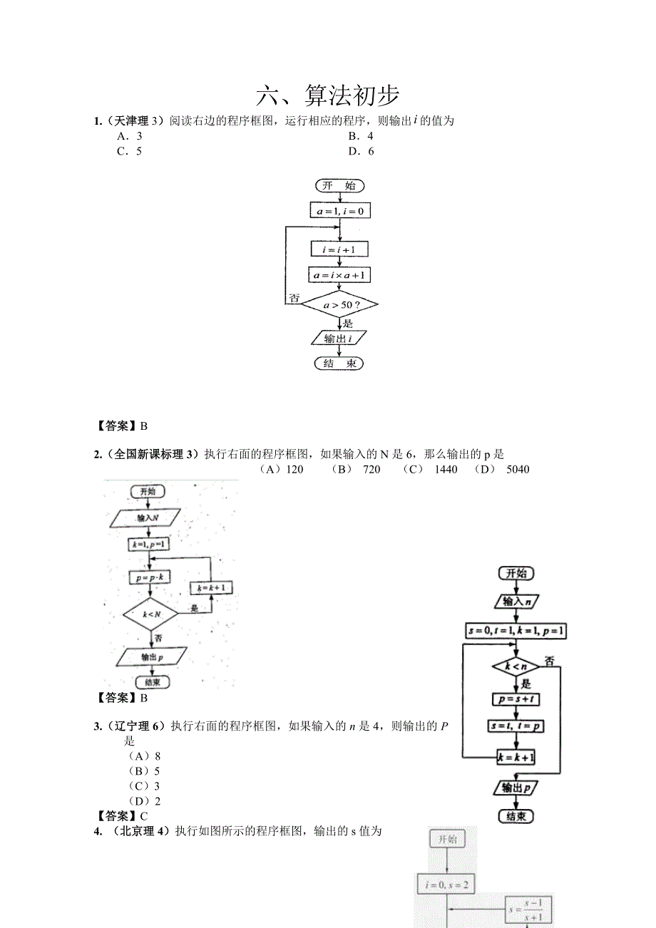 2011年高考数学试题分类汇编 算法初步.doc_第1页