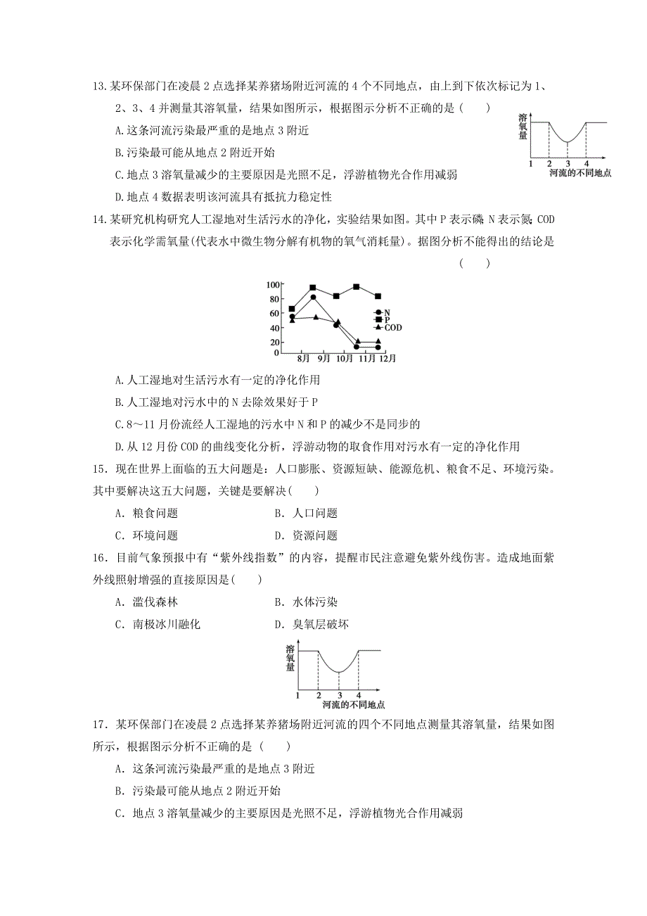 2013届高三生物测试题生态环境保护3.doc_第3页