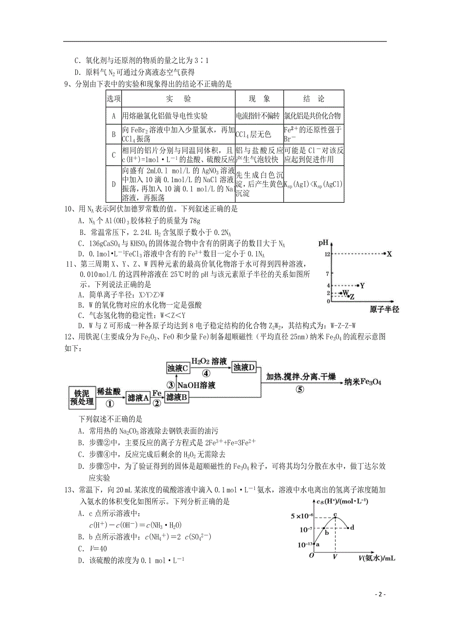 四川省射洪中学校2021届高三理综上学期周练试题（二）.doc_第2页