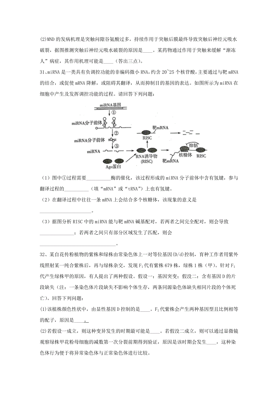 四川省射洪中学校2021届高三生物上学期周练试题（四）.doc_第3页