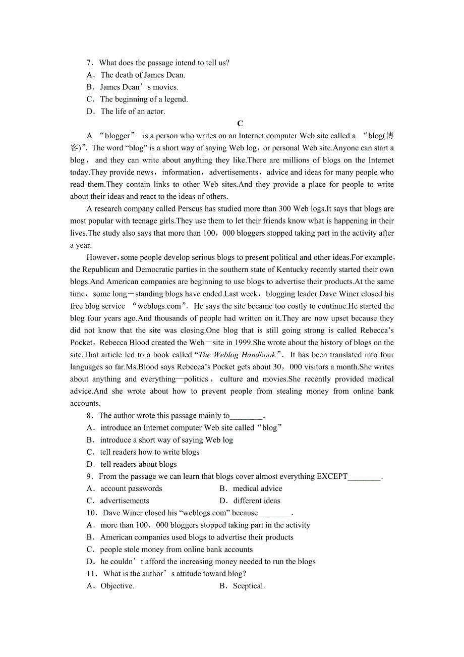 优化方案&高中同步测试卷&人教英语选修6：UNIT2B卷能力提升检测卷 WORD版含答案.doc_第3页