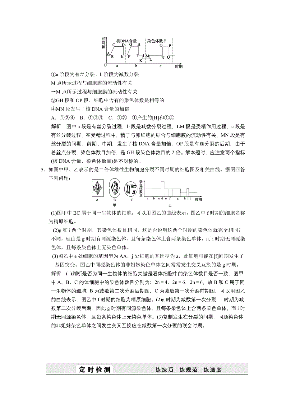 2011新课标高考生物一轮复习定时检测：减数分裂和受精作用.doc_第2页