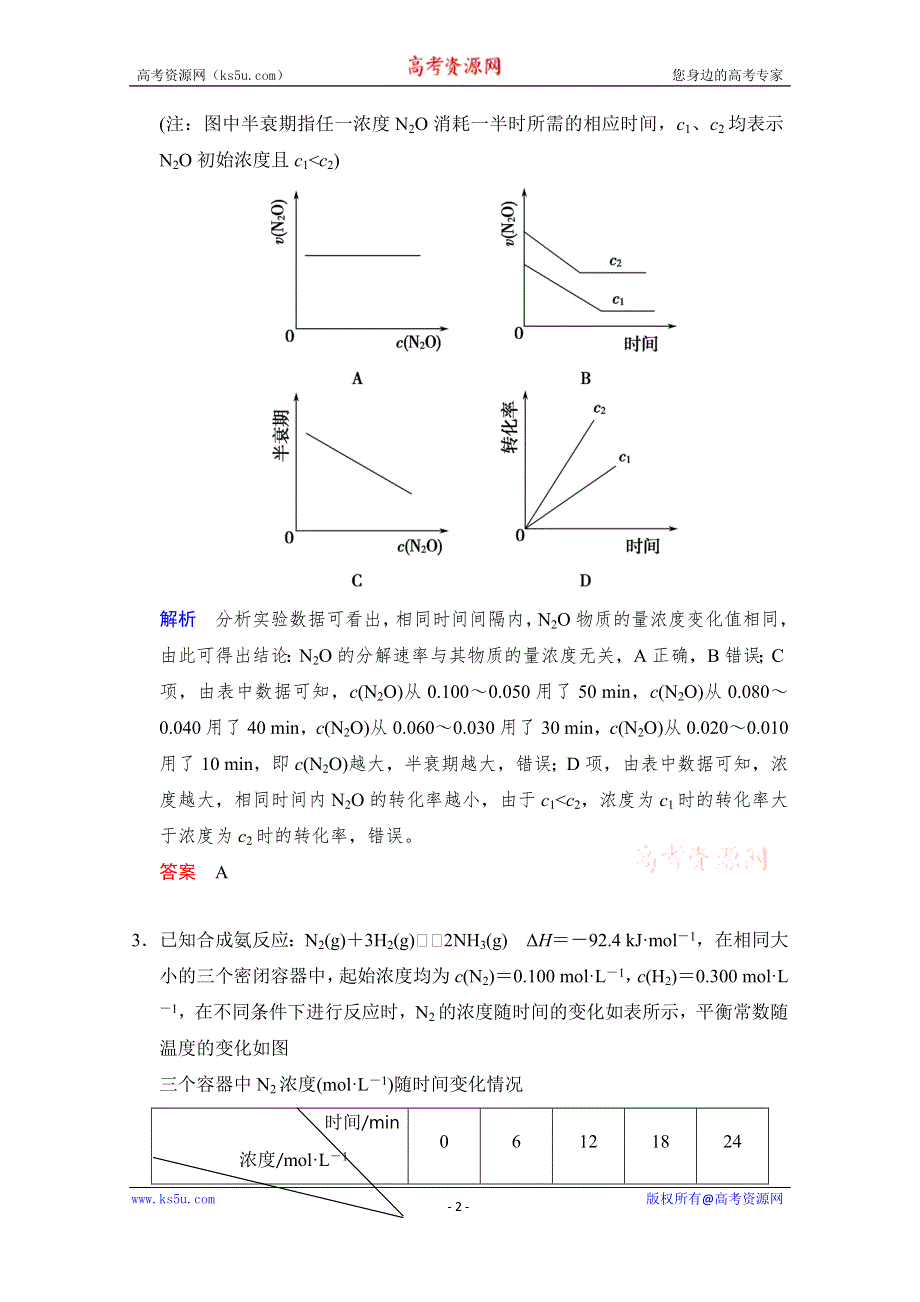 《创新设计》2015高考化学（江苏专用）二轮题型专攻：微题型13 化学反应速率与化学平衡原理的综合应用（含新题及解析）.doc_第2页