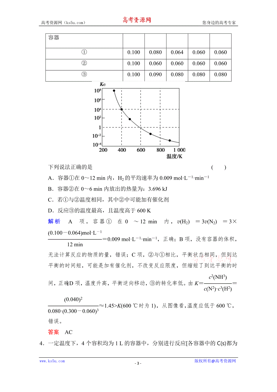 《创新设计》2015高考化学（江苏专用）二轮题型专攻：微题型13 化学反应速率与化学平衡原理的综合应用（含新题及解析）.doc_第3页