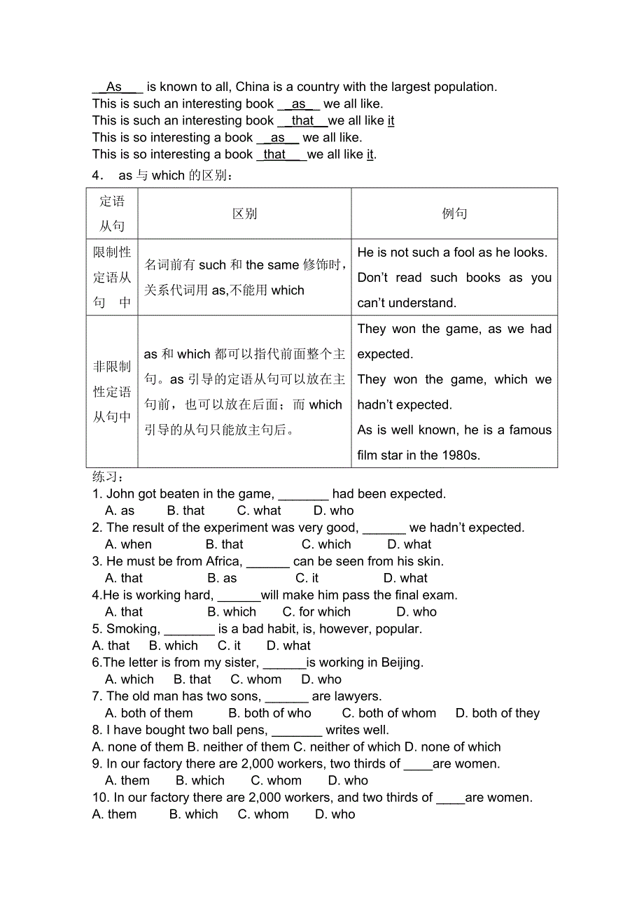 2011江苏省怀仁中学高一英语教案：M1U3非限制性定从.doc_第3页