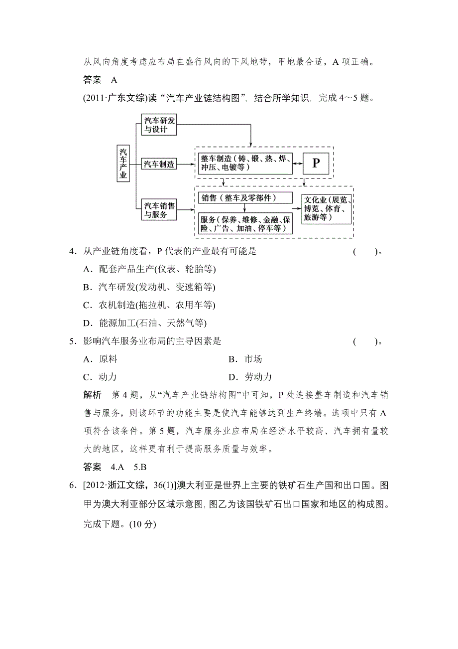 《创新设计》2015高考地理（人教通用）一轮真题重组感悟高考：9-1工业的区位选择.doc_第3页