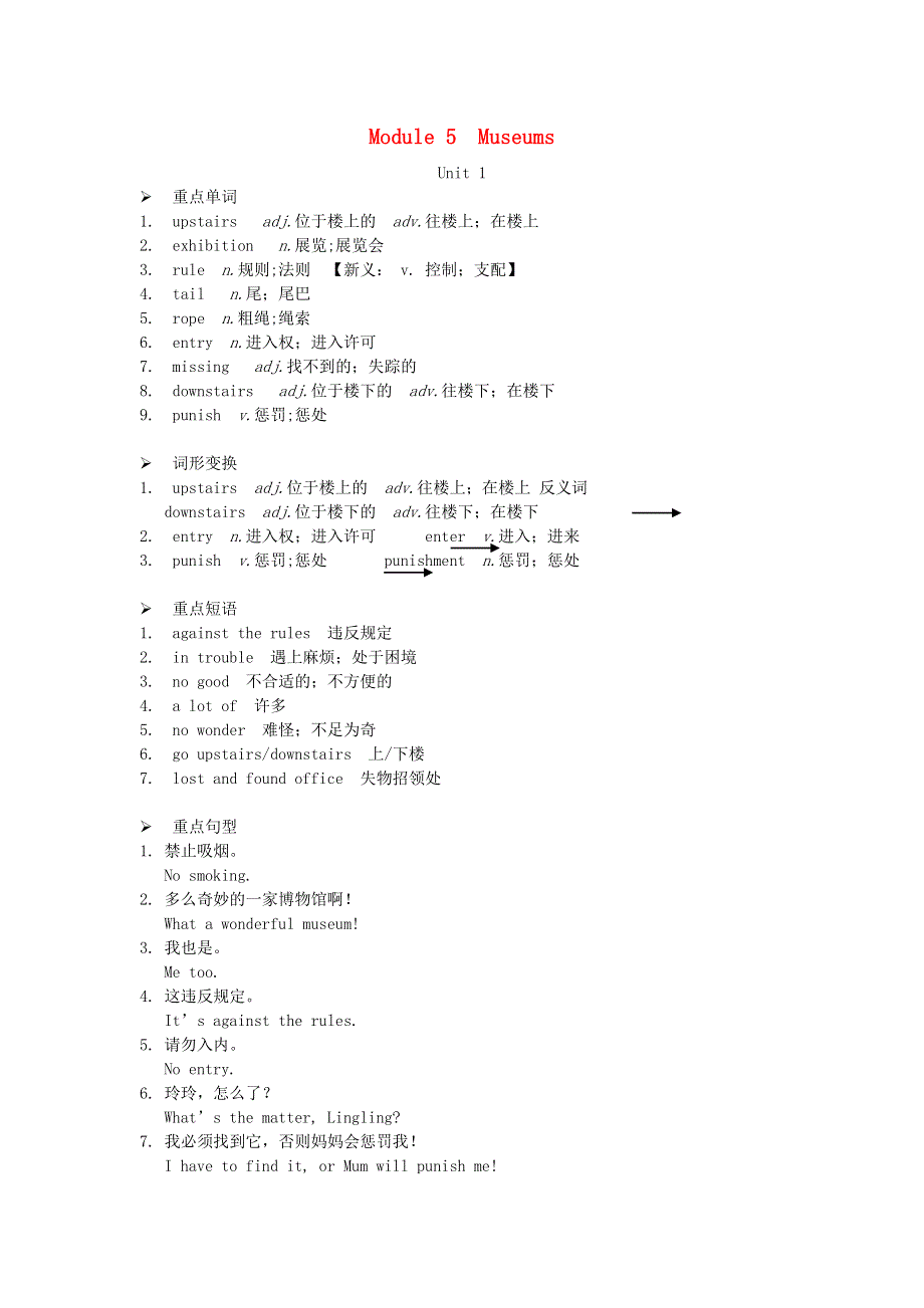 九年级英语上册 Module 5 Museums Unit 1 Don't cross that rope早读手册（新版）外研版.doc_第1页