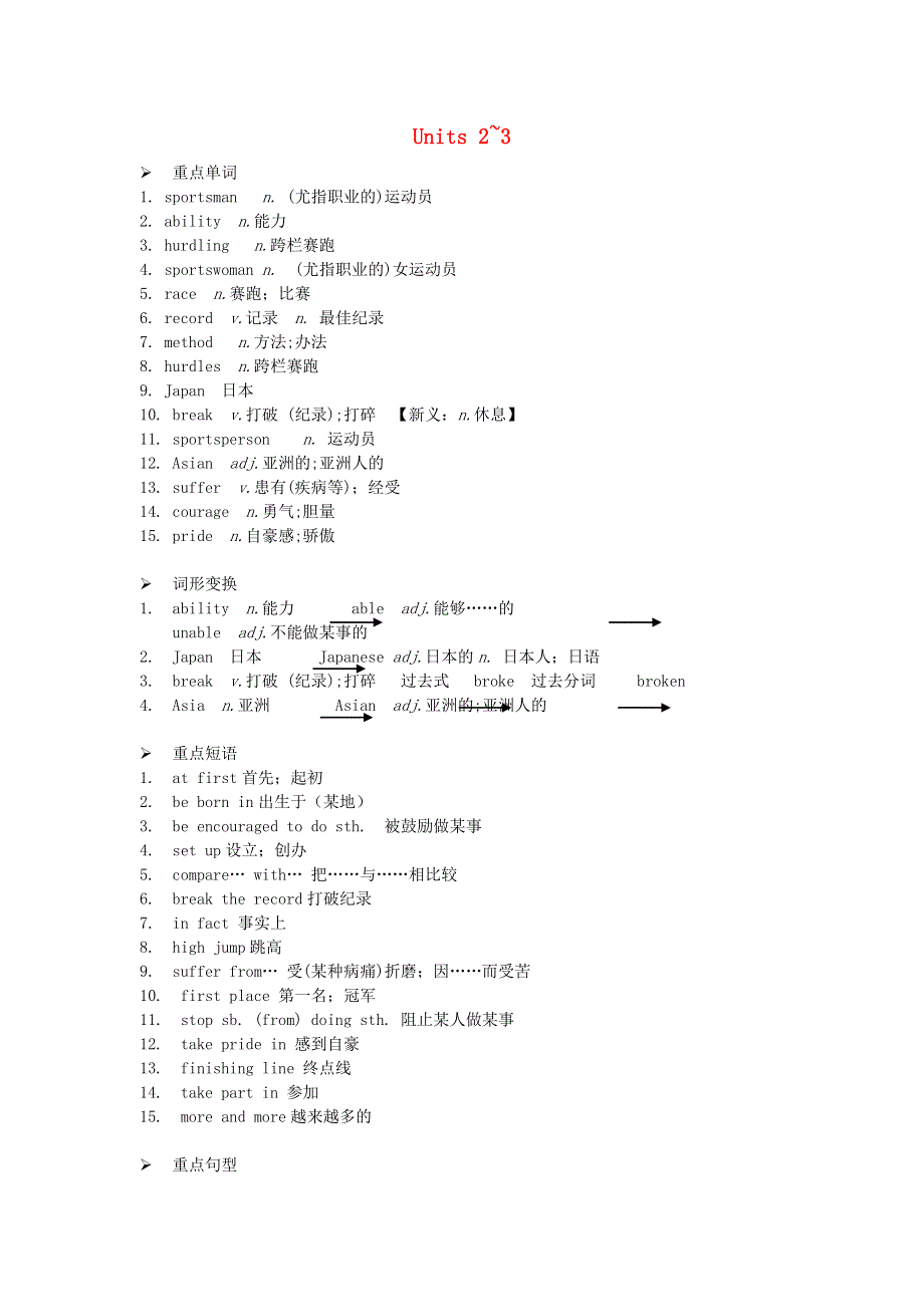 九年级英语上册 Module 8 Sports life Units 2-3早读手册（新版）外研版.doc_第1页