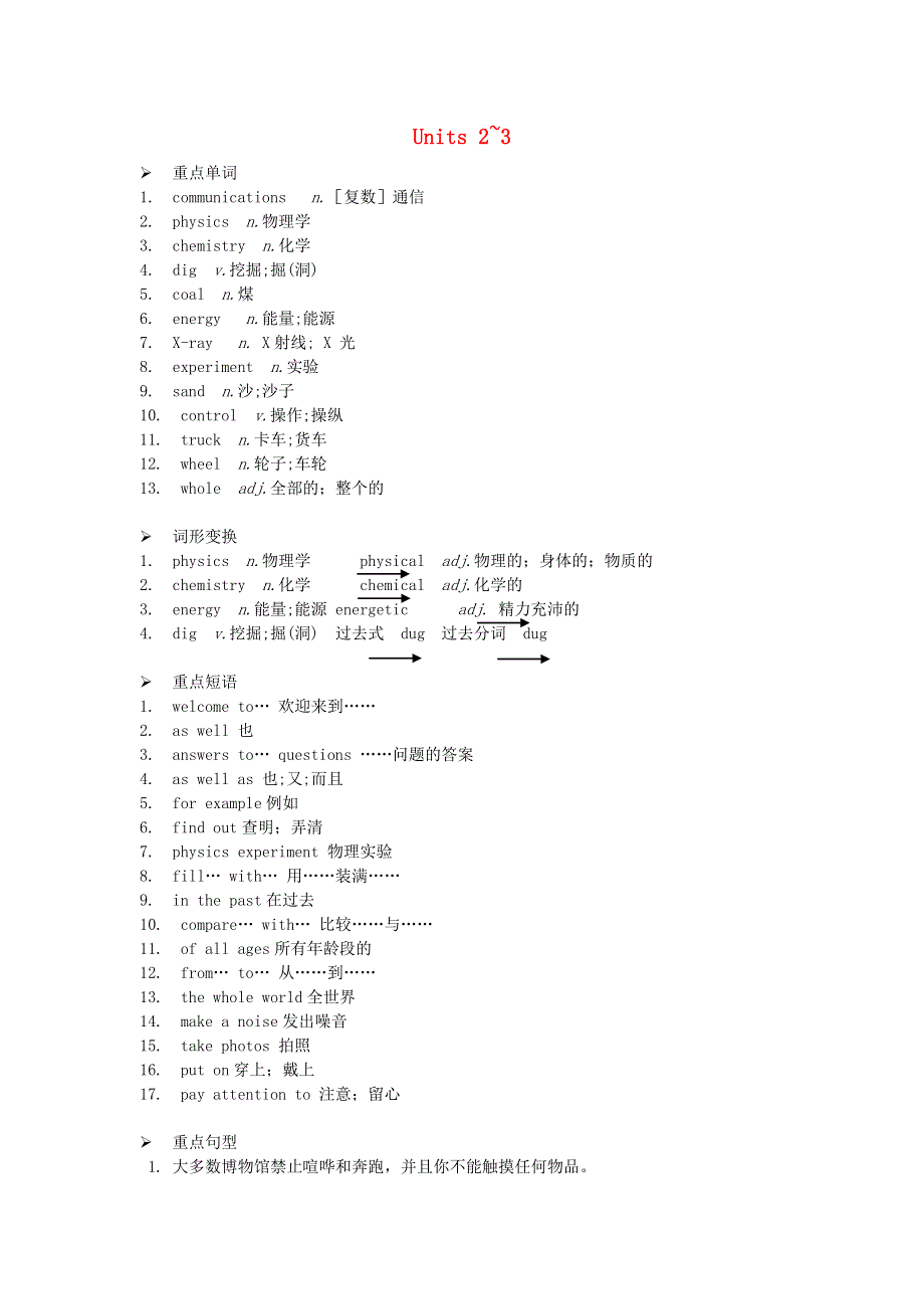 九年级英语上册 Module 5 Museums Units 2-3早读手册（新版）外研版.doc_第1页