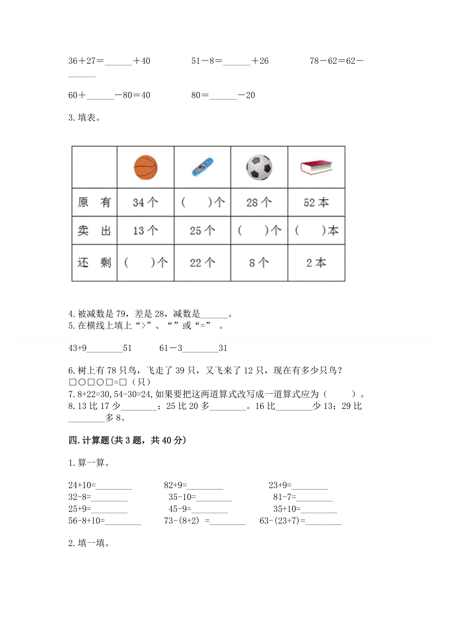 小学数学二年级100以内的加法和减法练习题（轻巧夺冠）.docx_第2页