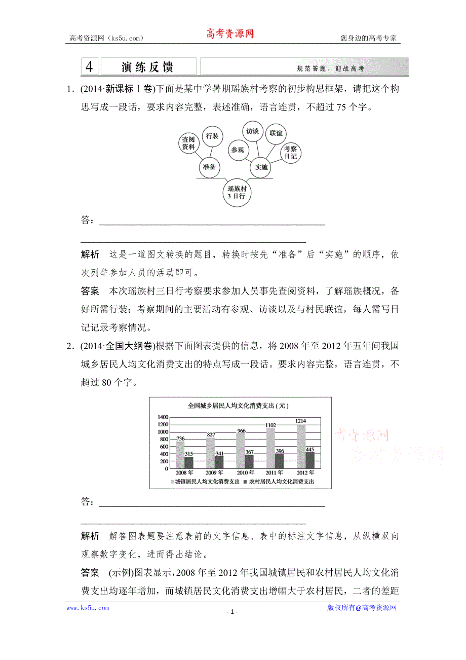 《创新设计》2015届高考语文（课标通用）二轮复习 第1章 增分突破6演练反馈 WORD版含答案.doc_第1页