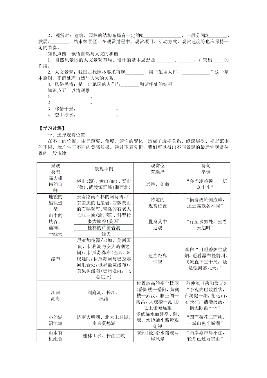 四川省射洪县射洪中学地理选修三《3.2 旅游景观欣赏的方法》导学案.doc_第2页