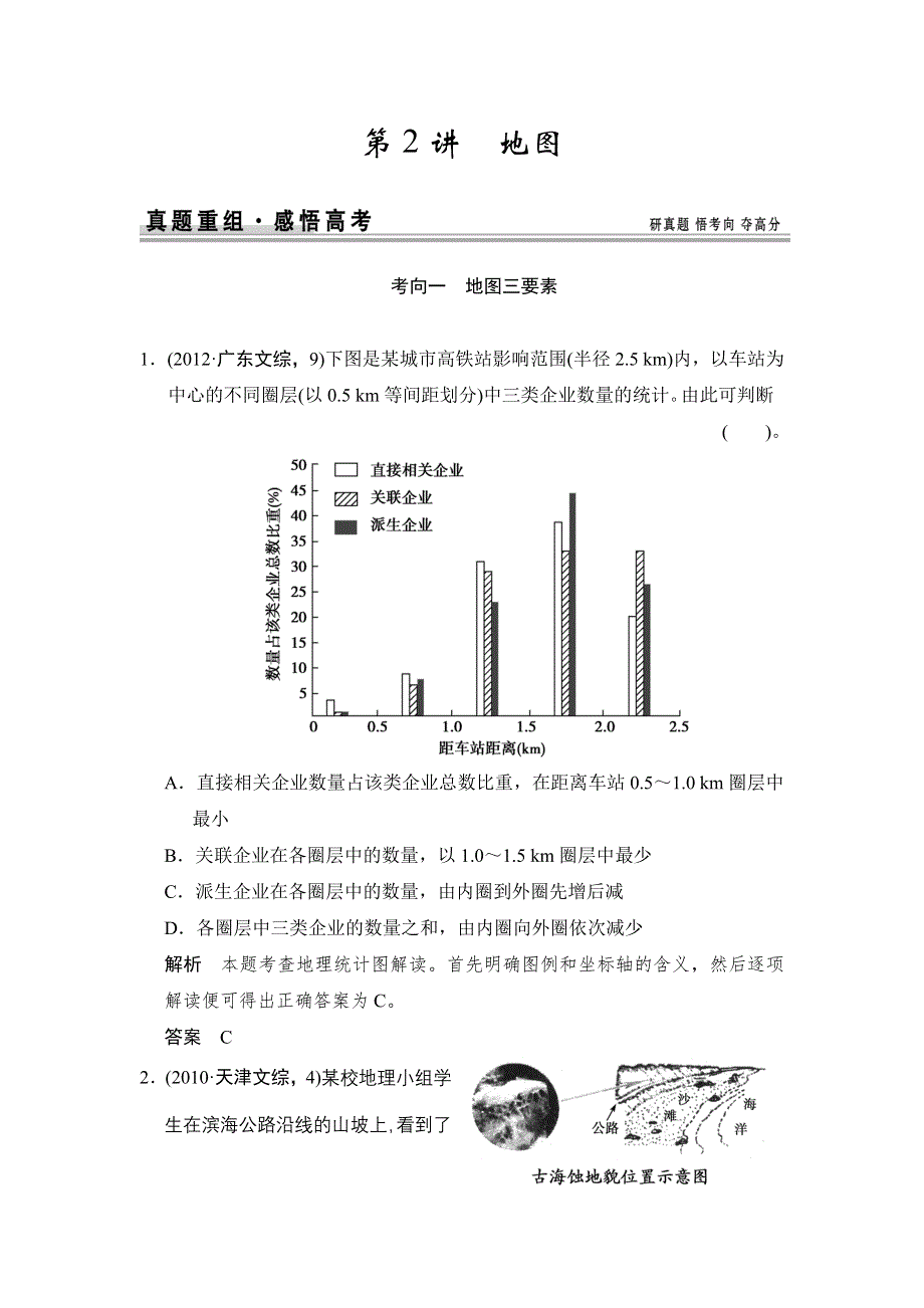 《创新设计》2015高考地理（江苏专用）一轮复习真题重组：第1章 第2讲 地图.doc_第1页