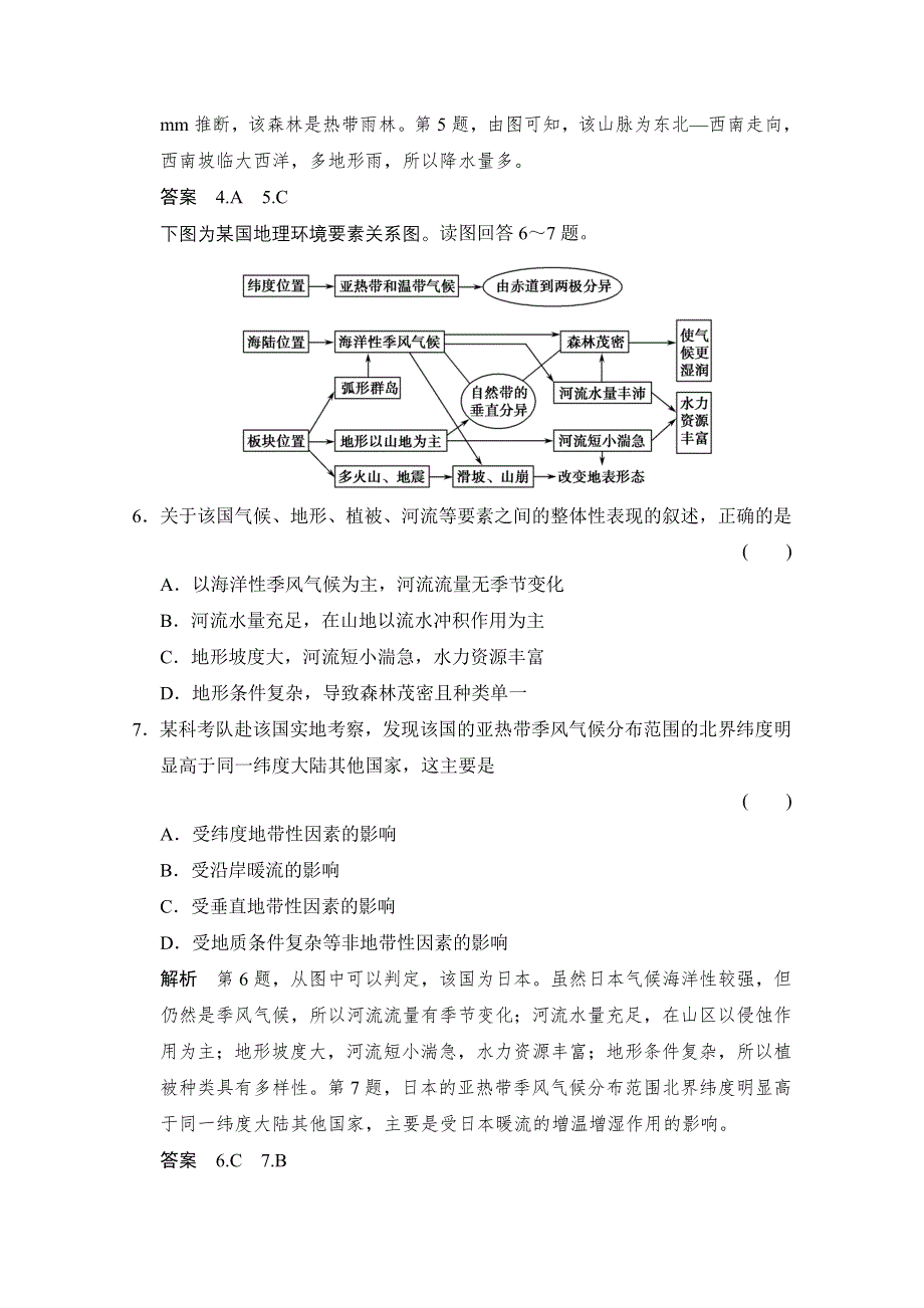 《创新设计》2015高考地理（浙江专用）大二轮总复习精选：专题11地理环境的整体性和差异性 .doc_第3页