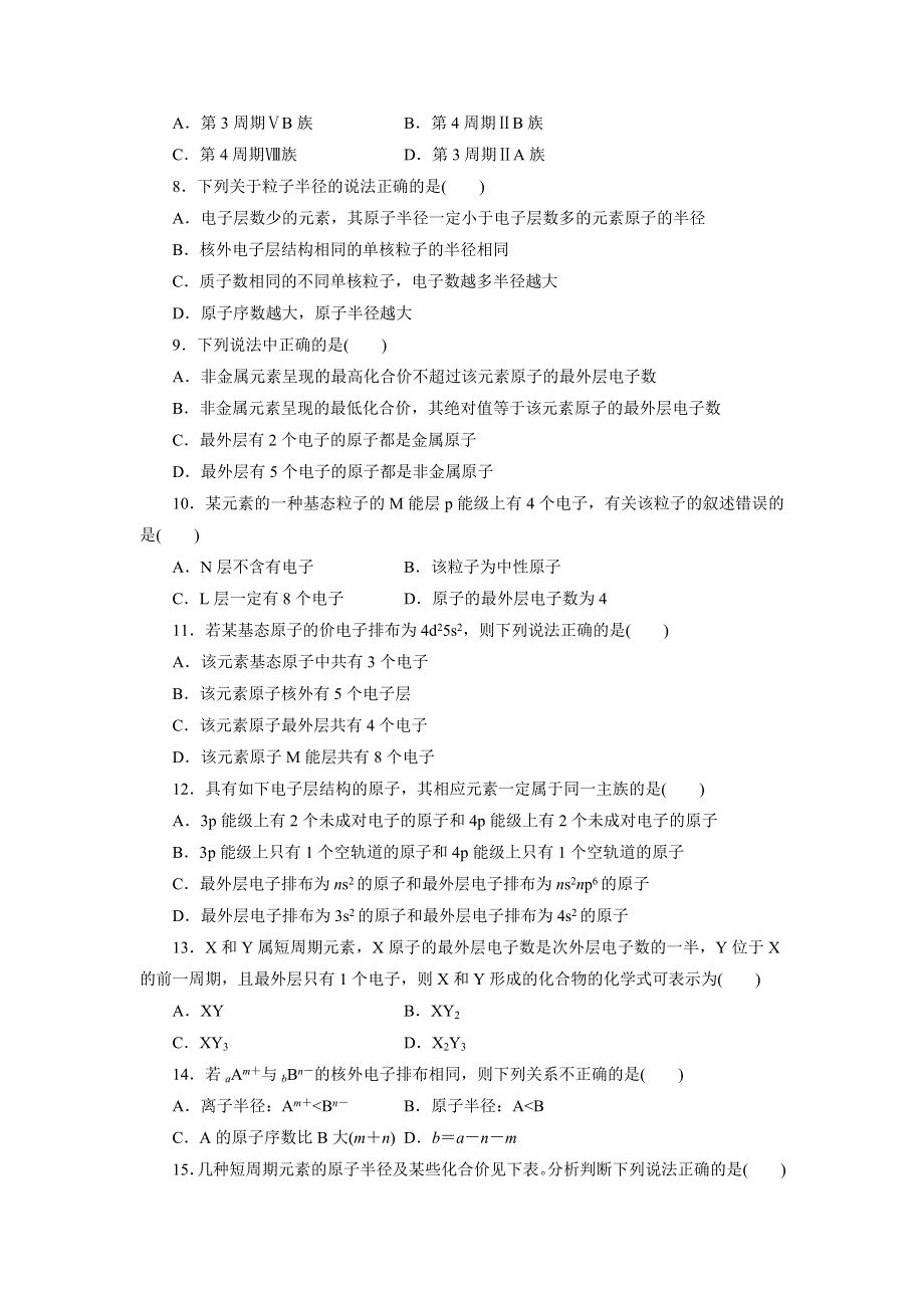 优化方案&高中同步测试卷&鲁科化学选修3：高中同步测试卷（二） WORD版含解析.doc_第2页