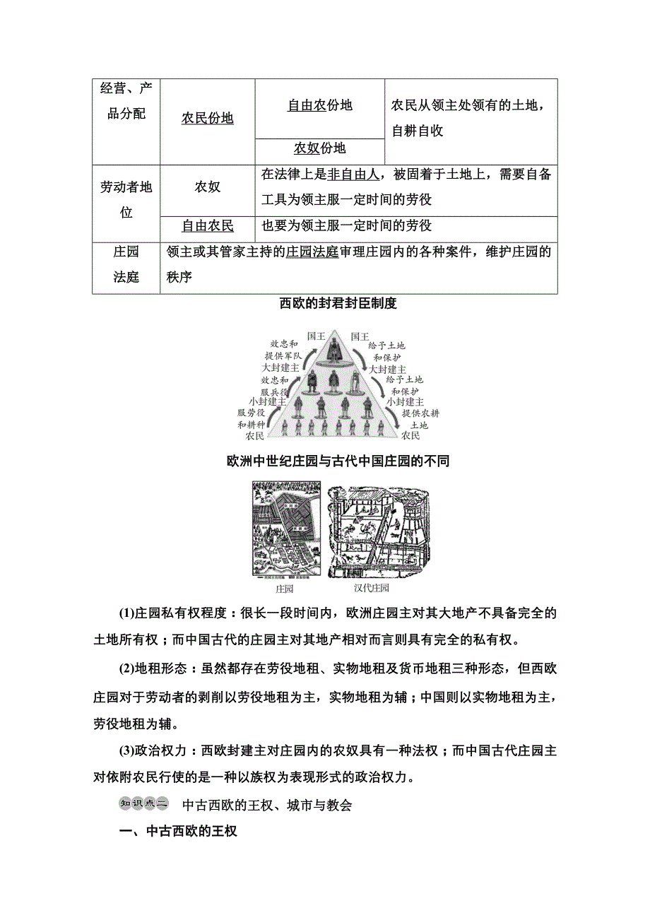 2022版高考历史人教版一轮复习学案：必修下 第9单元 第22课　中古时期的欧洲 WORD版含答案.doc_第2页