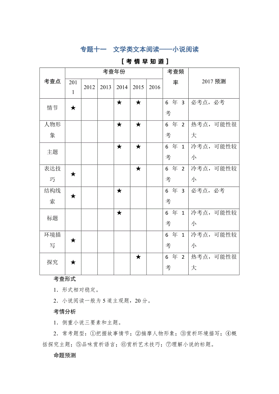 2018一轮浙江语文教案：第2部分 专题11 第1节 Ⅰ.doc_第1页