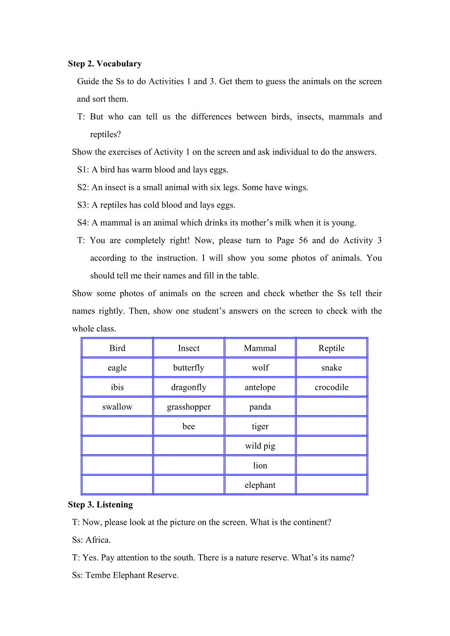 2015年外研版高二英语必修5教案：MODULE 6 ANIMALS IN DANGER PERIOD FOUR .doc_第2页