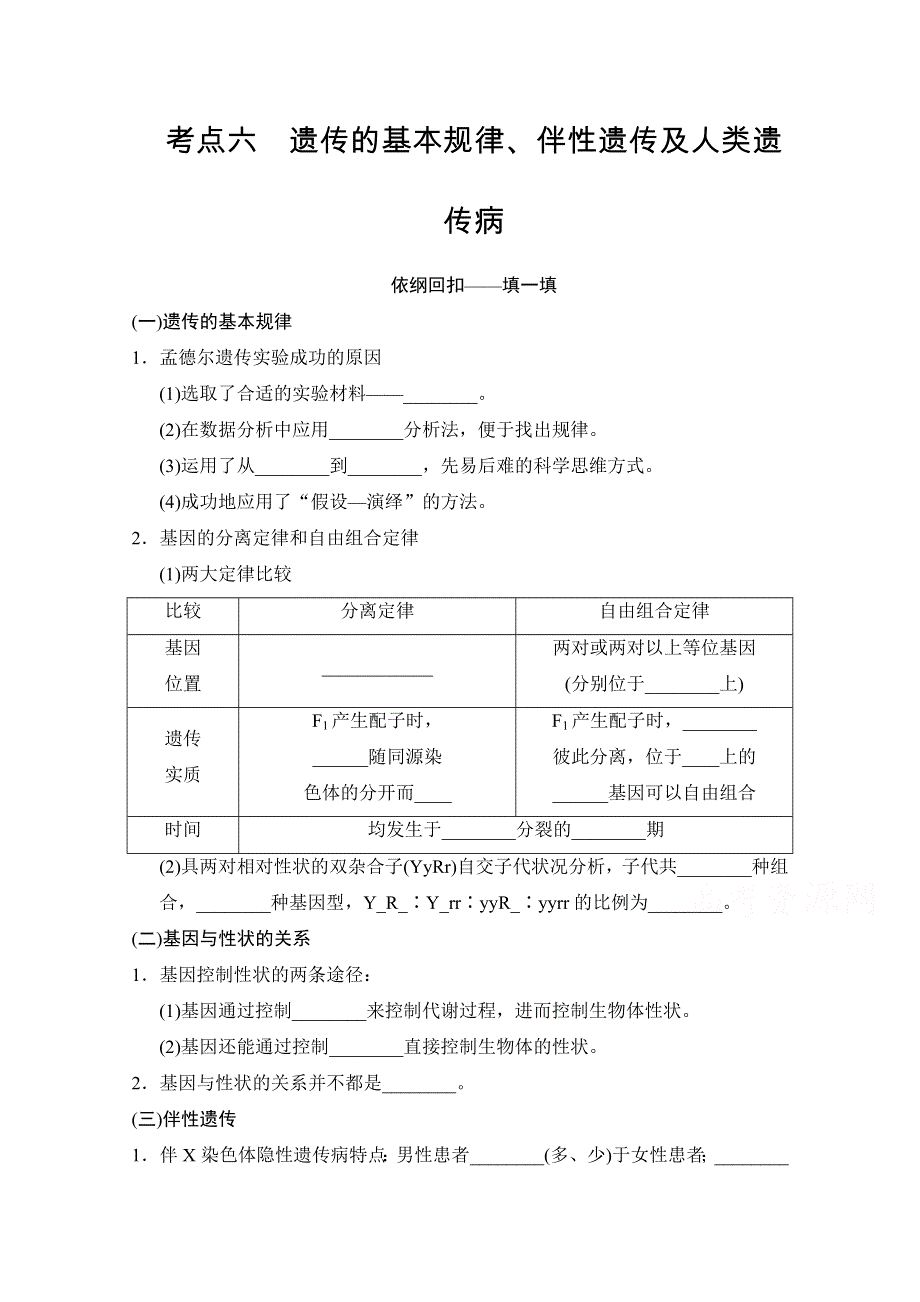 《创新设计》2015版生物二轮专题复习（闽津渝版）助圆高考梦：临场施三招 第一招 考点6.doc_第1页