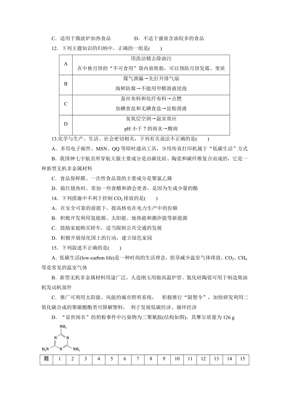 优化方案&高中同步测试卷&人教化学选修1：高中同步测试卷（十二） WORD版含答案.doc_第3页