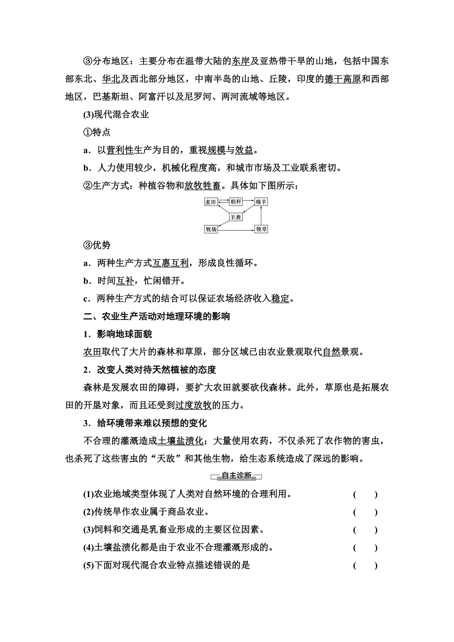 2020-2021学年中图版地理必修2教师用书：第3章 第1节 第2课时　世界主要农业地域类型和农业生产活动对地理环境的影响 WORD版含解析.doc_第2页