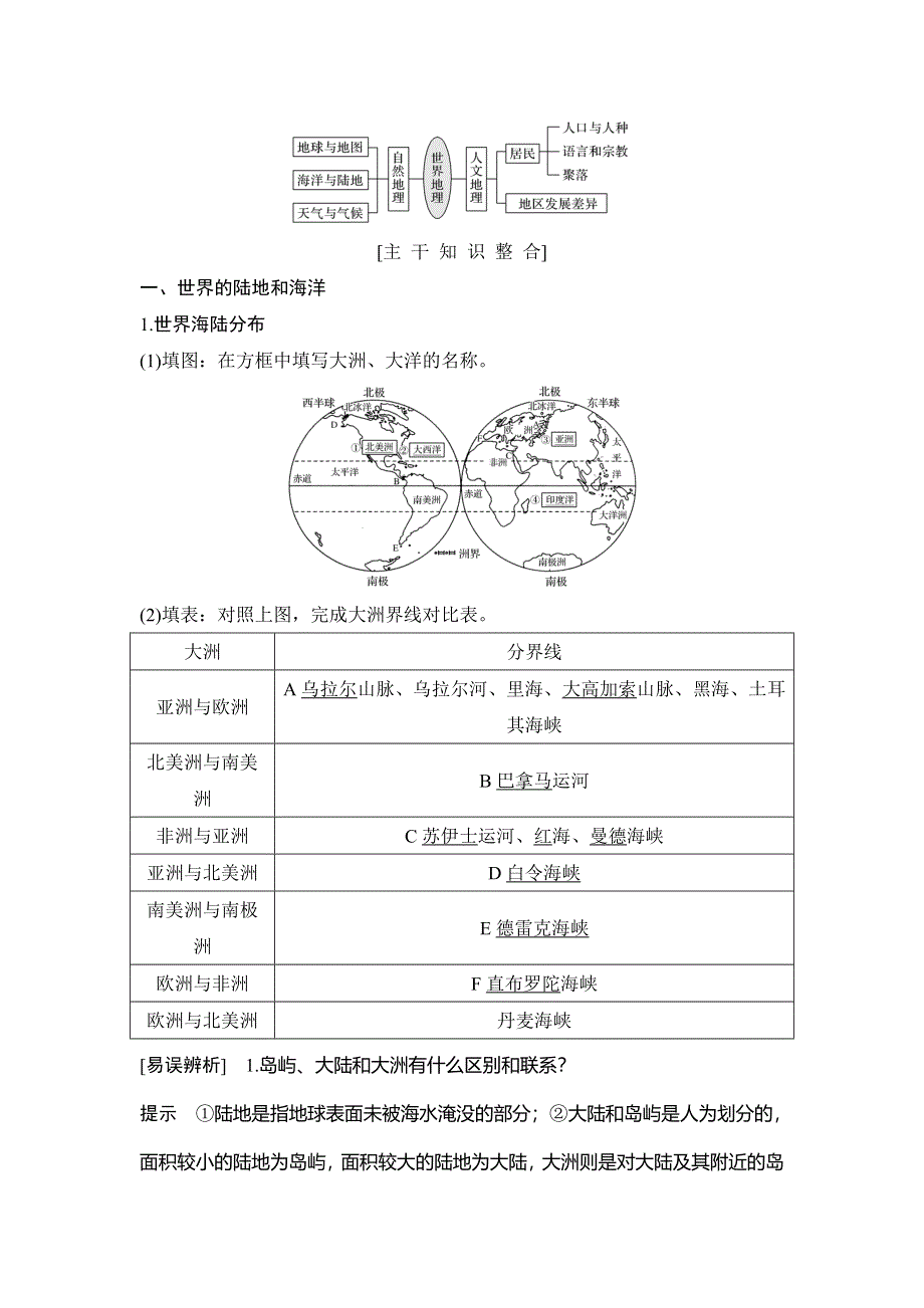 2020人教版（四川专用）高考地理一轮复习教师用书：第31讲 世界地理概况 WORD版含答案.doc_第2页