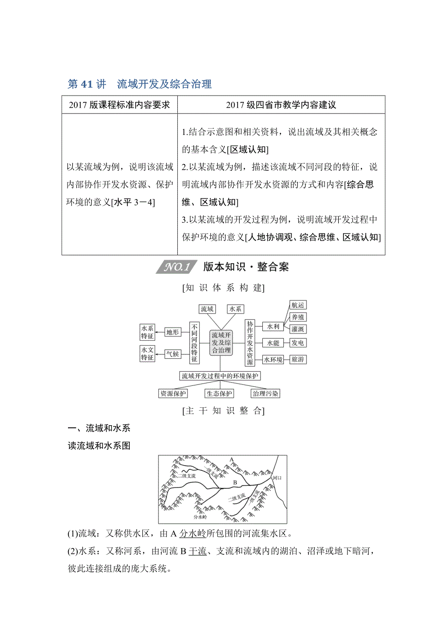 2020人教版（四川专用）高考地理一轮复习教师用书：第41讲 流域开发及综合治理 WORD版含答案.doc_第1页