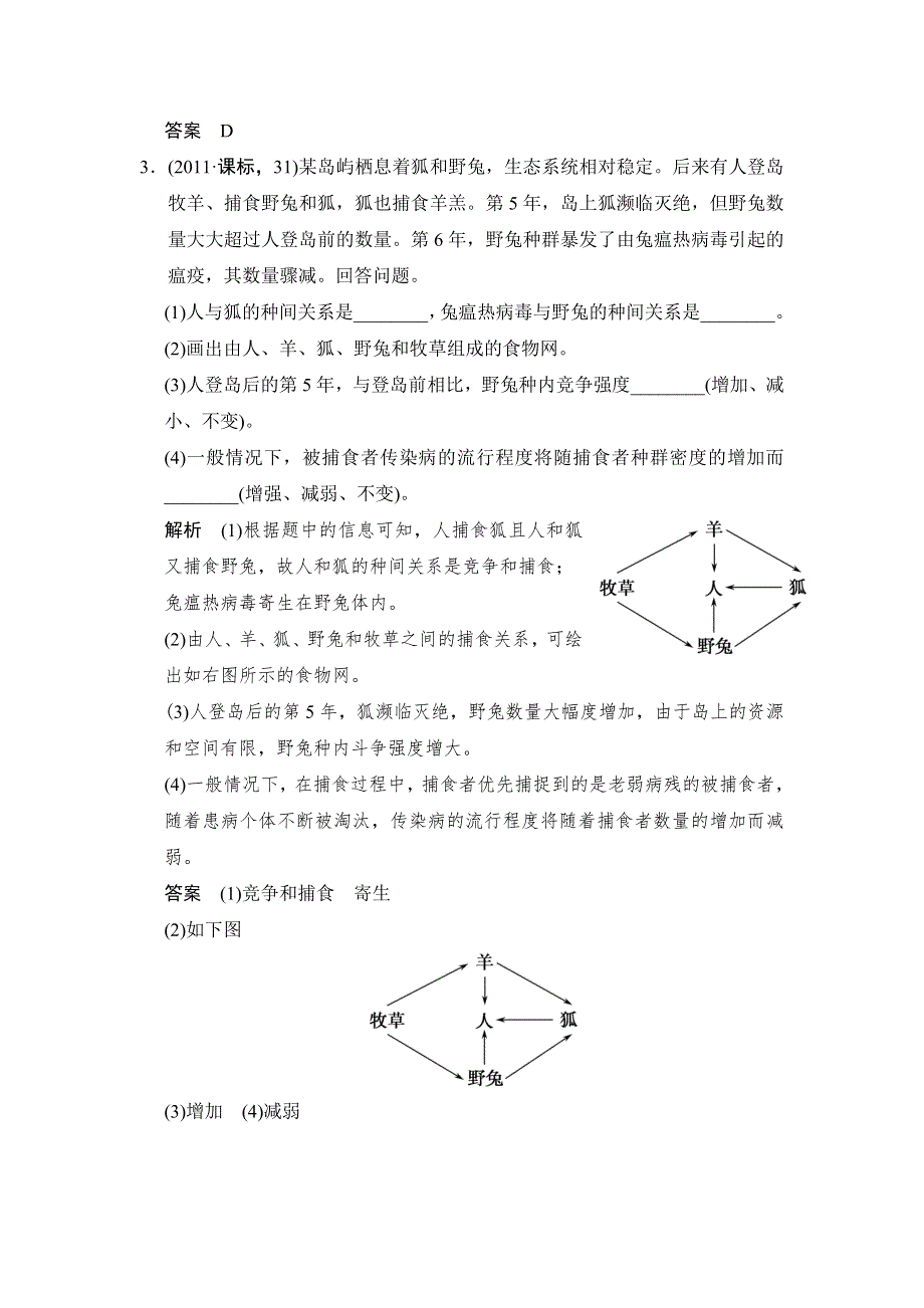 《创新设计》2015高考生物（人教版山东专用）总复习作业：必修3 第2单元 第3讲　生态系统的结构试题.doc_第2页