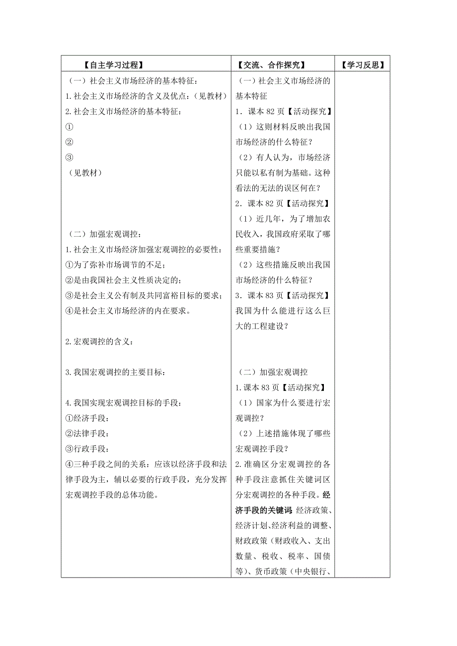 2011高一政治：4.9.2社会主义市场经济教学案（新人教必修1）.doc_第2页